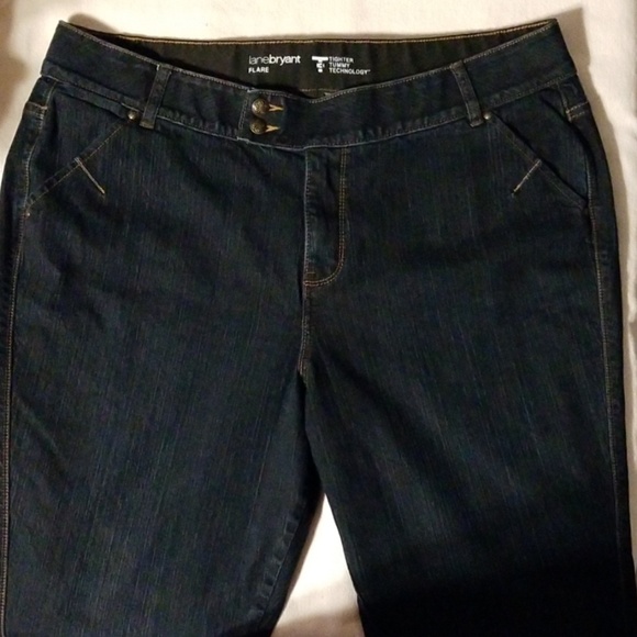 Lane Bryant Size 20 Flare Blue Jeans Tummy Tech - Picture 1 of 5